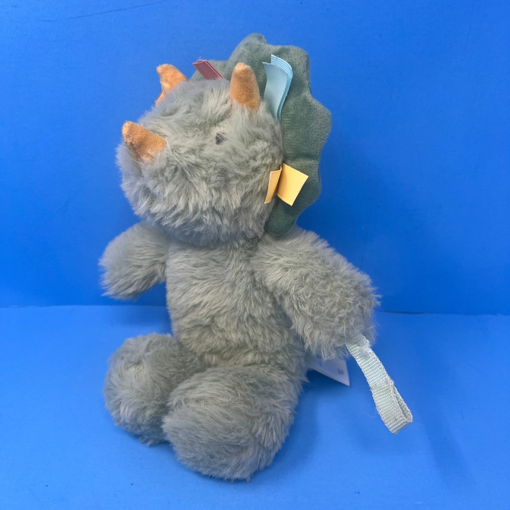 Cloud Island Triceratops Baby Rattle Plush Green Animal Nursery Sensory Toy - Picture 9 of 14